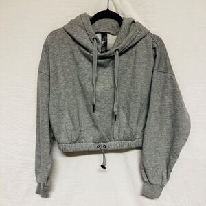 Coreio Cropped Pull Over Hoodie Women Size 2XL Gray Thick Warm Active Gym Yoga‎